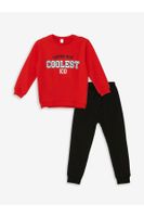 LC Waikiki Lw - Crew Neck Long Sleeve Printed Baby Boy T-Shirt and Tracksuit Bottom 2-Piece Set