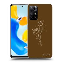 Silikónový čierny obal pre Xiaomi Redmi Note 11S 5G - Brown flowers
