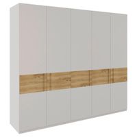 Dieter Knoll ŠATNÍ SKŘÍŇ S OTOČNÝMI DVEŘMI, dub, barvy dubu, světle šedá, 252/225/60 cm