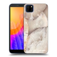 Silikónový čierny obal pre Huawei Y5P - Cream marble