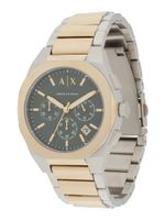 ARMANI EXCHANGE Analogni sat 'RAFAEL'  zlatna / tamno zelena / srebro