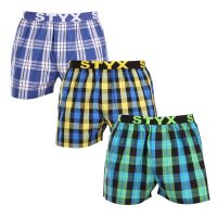 3PACK pánské trenky Styx sportovní guma vícebarevné (3B103840) XL