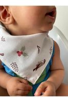 07446 Dewberry 12 Pcs Baby Drool Bib- Scarf with Snap Button-MULTICOLOR