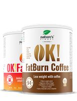 OK!FatBurn kava + OK!FatBurn BESPLATNO | 1+1 Paket | Povećava sagorijevanje masnoće | Prirodno mršavljenje | L-karnitin Brazilska kava | 300g