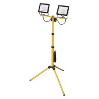 LED reflektor HOBBY SLIM 2x 30W + trojnožka, černý/žlutý, neutrální bílá