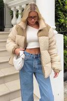 Madmext Beige Plush Oversize Coat