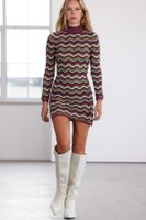 Trendyol Limited Edition Fuchsia Color Block Bodycone Mini Sweater Dress