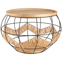 Ambia Home PRÍRUČNÝ STOLÍK, borovica, topoľ, čierna, béžová
