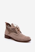 Zazoo 2878 Low Cutout női velúr csizma bézs