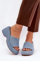 Boto Textil Női Papucs Platformon És Sarokkal Jeans Afisal