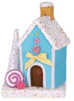 Dekoracia MagicHome Candy Line, domček, modrý, 27 cm