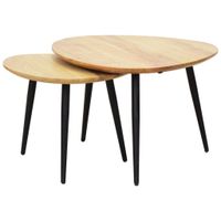 Carryhome SADA KONFERENČNÝCH STOLÍKOV, čierna, farba akácie, drevo, kov, 74/68/45 cm