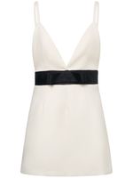 Wool Blend Mini Dress W/ Bow