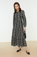 Trendyol Czarna wzorzysta sukienka