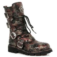 Lederschuhe Unisex - VINTAGE FLOWER ROJO - NEW ROCK - M.1473-S42 40