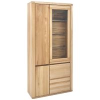 Voleo VITRÍNA, dub, barva starého dubu, 98,4/203,6/37,7 cm