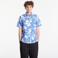 Koszula Tommy Hilfiger Regular Fit Linen Blend Short Sleeve Shirt Dark Blue Indigo XL