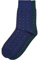 Small Multicolor Dots Socks 2 Pack Black/Navy Blue/Multicolor