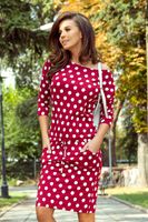 Numoco polka dot sports dress with ties and pockets