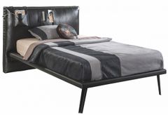 Študentská posteľ s usb 120x200cm nebula - čierna