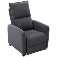 Carryhome TV KRESLO, drevo, kov, plast, textil, tmavosivá