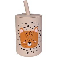 Tryco Silicone Cup and Straw чашка з трубочкою Leopard Sand 1 кс