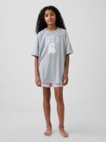 GAP Kids Oversize Pajama T-Shirt with Logo - Girls