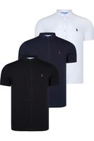 TRIPLE SET T8597 DEWBERRY MEN'S SHIRT-BLACK-WHITE-NAVY BLUE