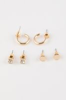 DEFACTO Woman's 3-Piece Gold Earrings