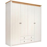 Landscape ŠATNÍ SKŘÍŇ S OTOČNÝMI DVEŘMI, bílá, barvy dubu, 201,4/216,5/60 cm