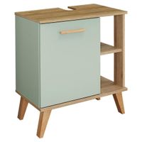 Xora SKRINKA POD UMÝVADLO, farba duba, pastelová zelená, farba duba, pastelová zelená, 60,5/65/33 cm