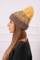 Women's cap Samara K346 cappuccino+yellow