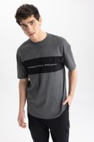 DEFACTO Comfort Fit Crew Neck Printed Short Sleeve T-Shirt