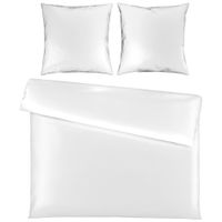Novel POSTEĽNÁ BIELIZEŇ, satén, biela, 200/200 cm