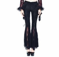 DEVIL FASHION - Damenhose - Dark Drapery Gothic Bell-Bottom XS