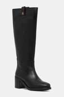 Kožené čižmy Tommy Hilfiger RIDING LTHR LONG BOOT BLOCK HEEL