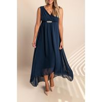 Elegantna Midi Haljina Graciana, Tamnoplava