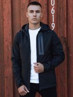 Kurtka męska przejściowa softshell z kapturem granatowa Dstreet