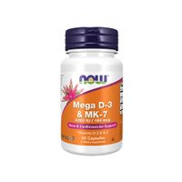 NOW Mega D3 4000IU & K2 MK-7 180mcg - 60caps.