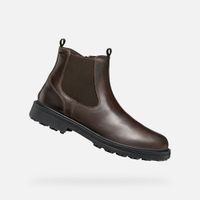Hnědá pánská kotníková obuv Geox Lagorai + Grip B A - Pánské