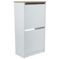 Carryhome VÝKLOPNÁ SKRINKA NA TOPÁNKY, prírodná farba, biela, kaučukové drevo, 49/93/28 cm