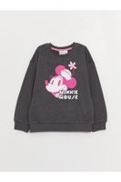 LC Waikiki Crew Neck Minnie Mouse Printed Long Sleeve Girl's Sweatshirt