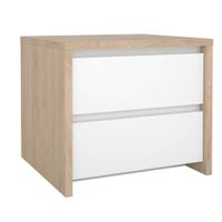 P & B NOČNÝ STOLÍK, farba duba, biela s vysokým leskom, 52/45/48 cm