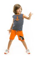 Denokids Orange Anchor Boys T-shirt Shorts Set