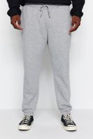 Trendyol Grey Plus Size Regular/Normal Cut Jogger Fleece Inside/Warm Sweatpants