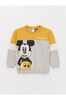 LC Waikiki Crew Neck Long Sleeve Mickey Mouse Printed Baby Boy Sweatshirt