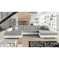 MID.YOU SEDACIA SÚPRAVA, textil, biela, svetlosivá