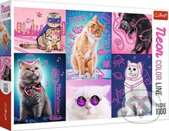 Super kočky: Puzzle Neon Color Line - puzzle z kategorie Zvířata