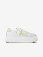 White women's leather sneakers Calvin Klein Bold Flatf Low Lace Mix