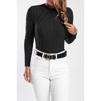 Langarm-Stricktop, Schwarz